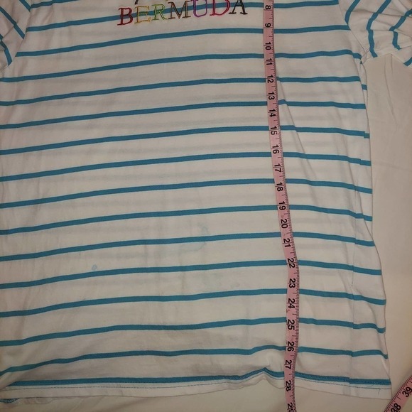 Pacsun Bermuda White/Blue Striped Long Sleeve Lounge Wear Top - Picture 8 of 9